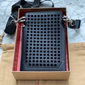 BLACK CHRISTIAN LOUBOUTIN SPIKED LEATHER CASE/